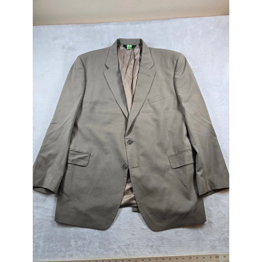 JoS A Bank Suit Mens 50R 2 Piece Pants 40x31 Taupe Wool Pleated Classic Fit